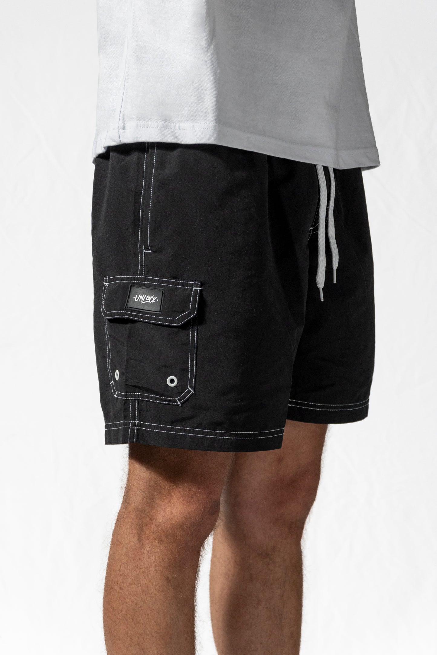 Black Logo Swimming Shorts